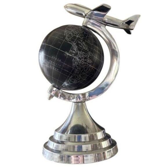 Aluminum Jet Airplane Black Globe - Picture 4 of 7